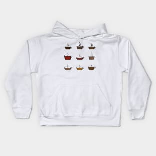 Set of Coffee and Tea Cups Kids Hoodie